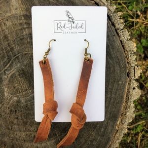 Knotted Leather Earrings
